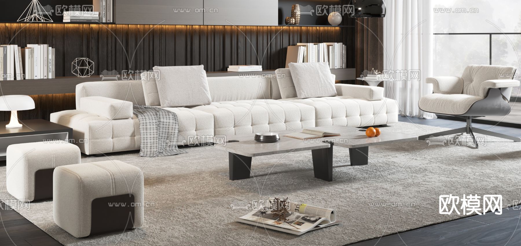 Minotti 组合沙发3d模型下载（渲染图2）