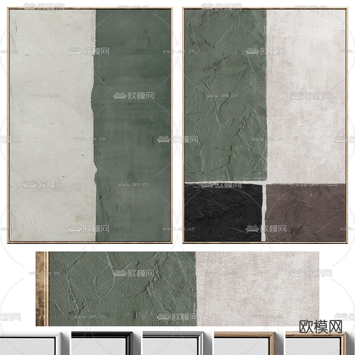 侘寂风装饰画su模型下载（渲染图1）