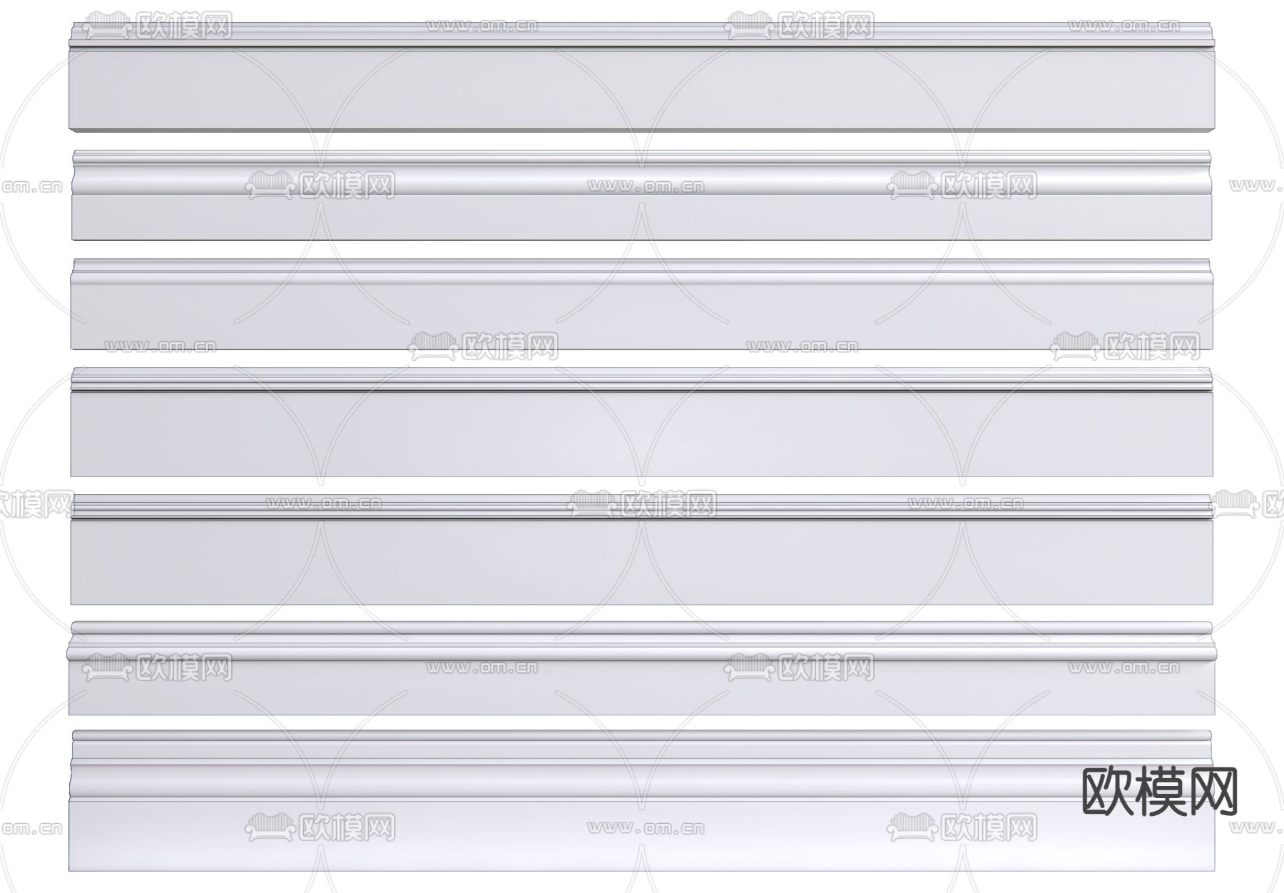 现代踢脚线su模型