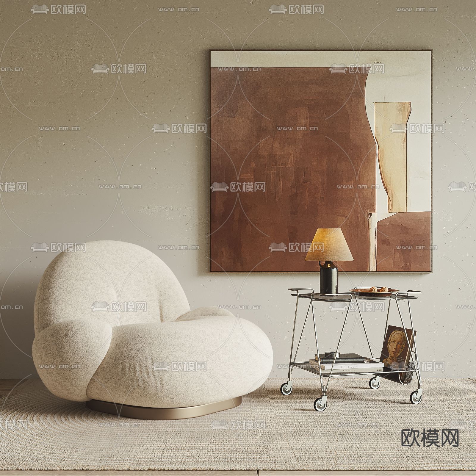 GUBI 侘寂沙发 单人沙发3d模型下载（渲染图1）