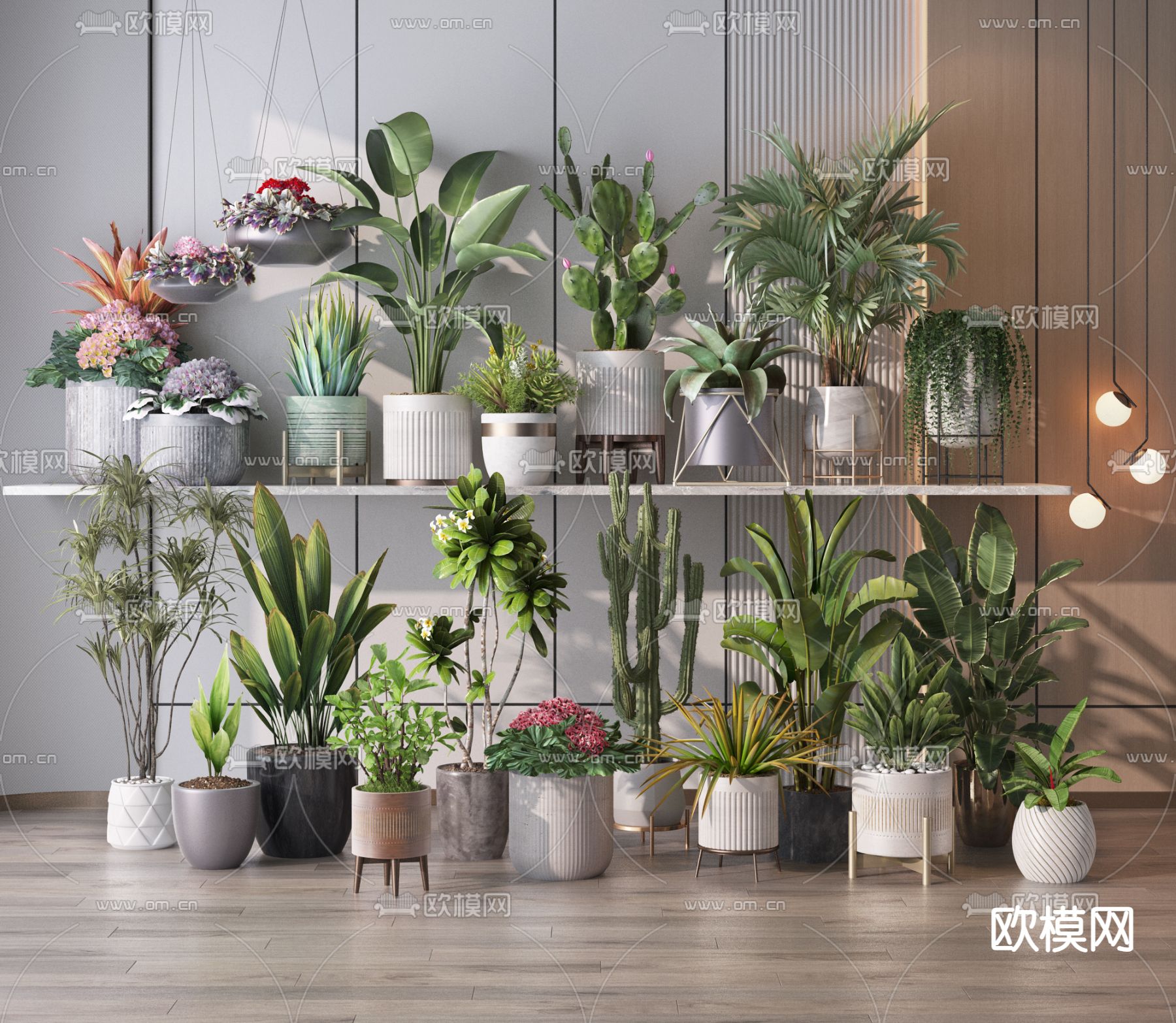 现代绿植盆栽su模型下载_ID14054777_sketchup模型下载-欧模网