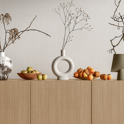 侘寂花瓶插花su模型