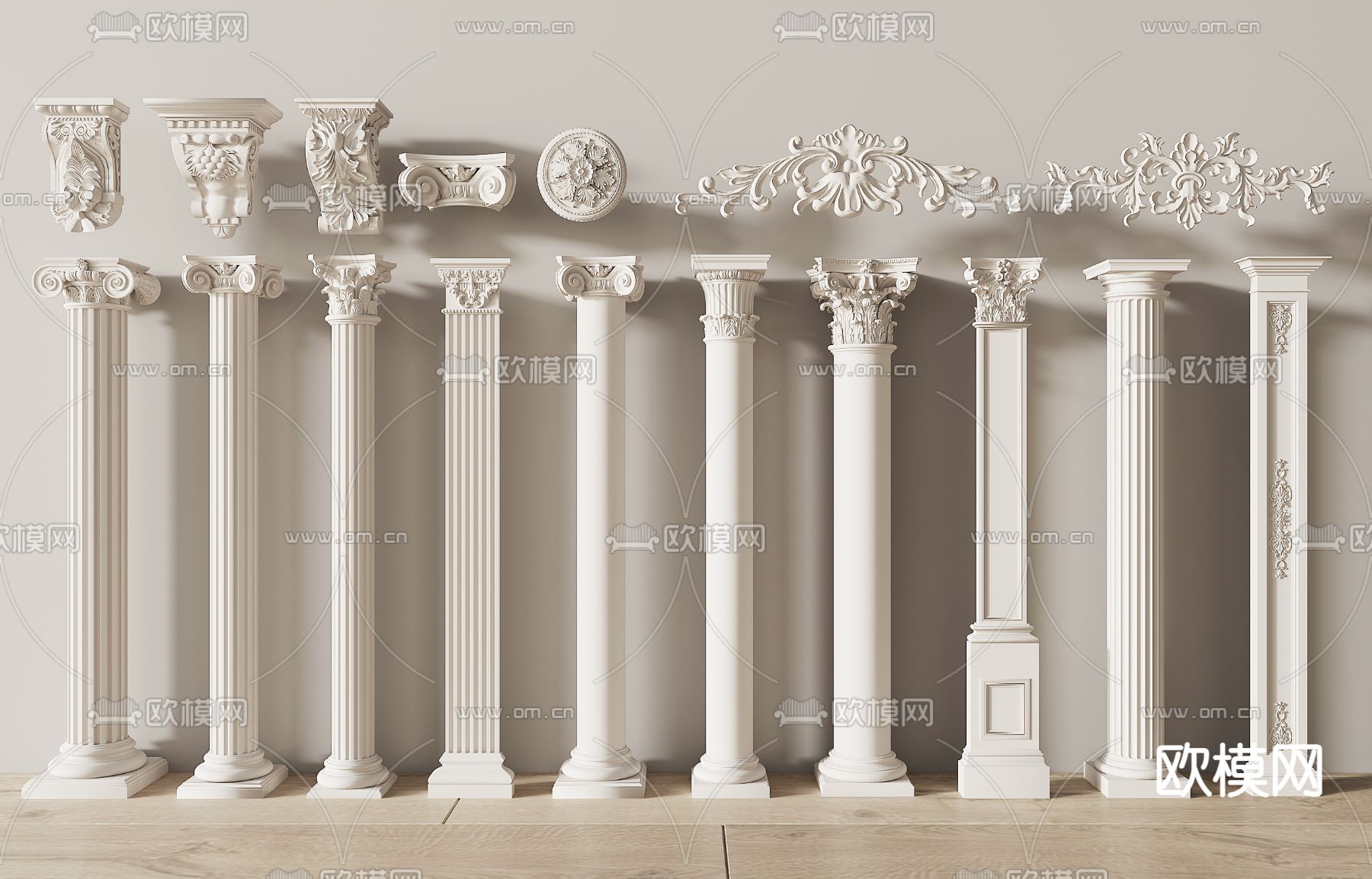 2017欧式室内罗马柱装修效果图 – 设计本装修效果图