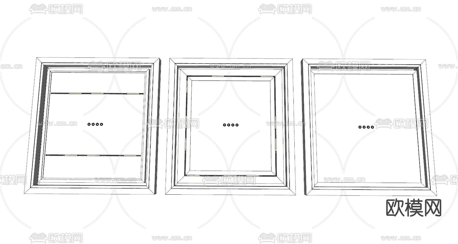 无主灯吊顶 双眼皮吊顶su模型下载（渲染图2）