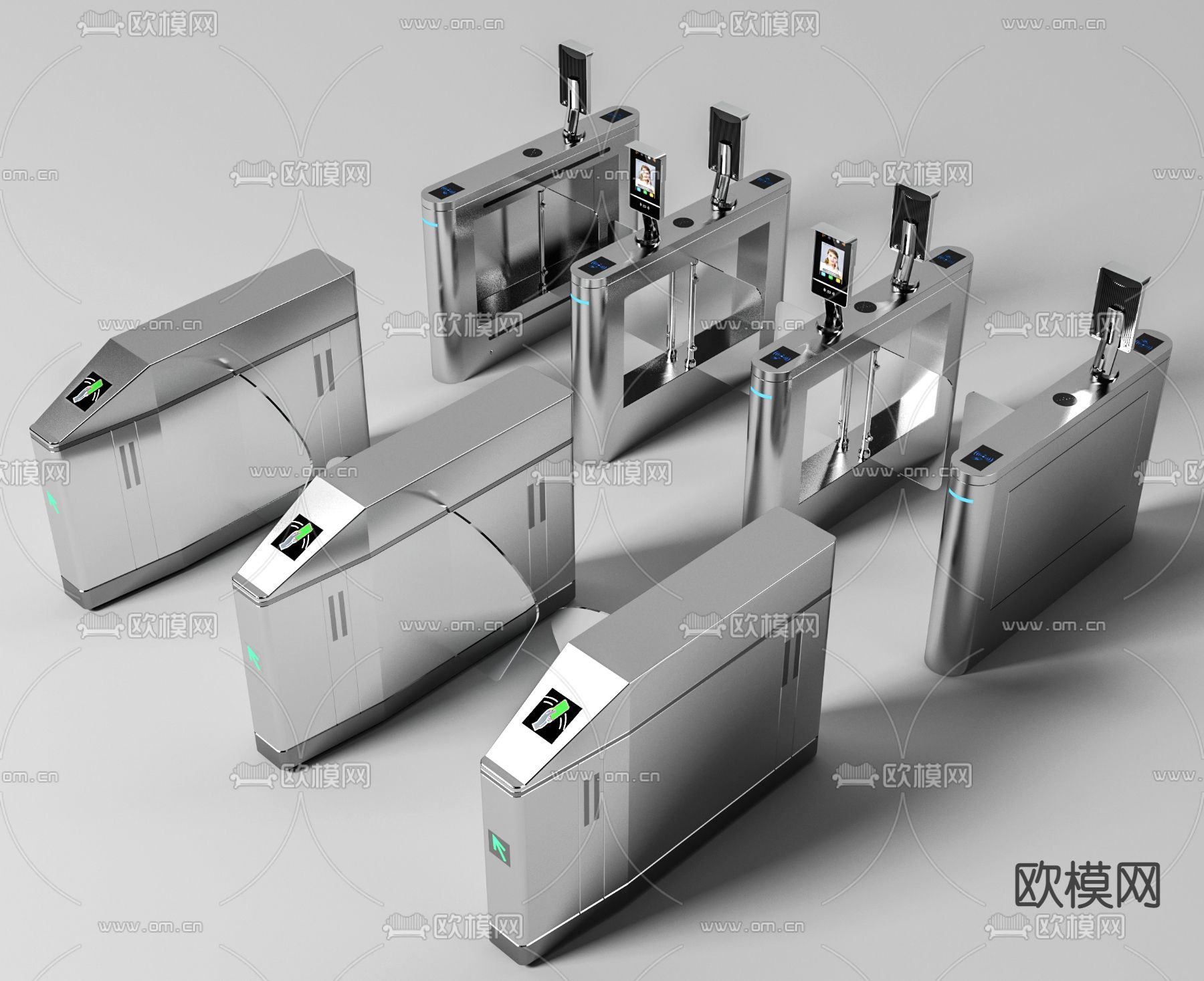 闸机入口 检票口 刷卡机3d模型下载