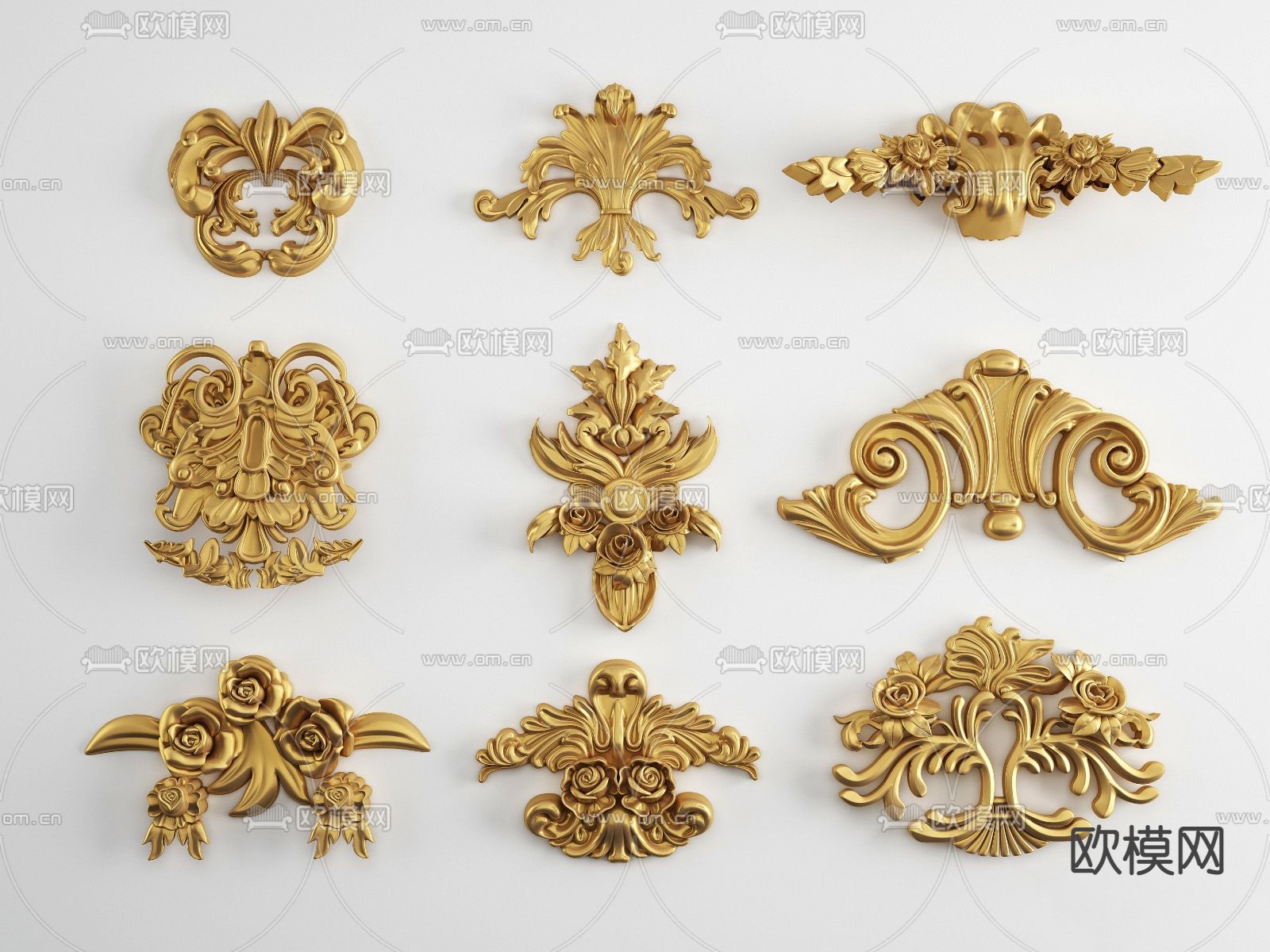 简欧雕花 浮雕角花su模型下载（渲染图1）
