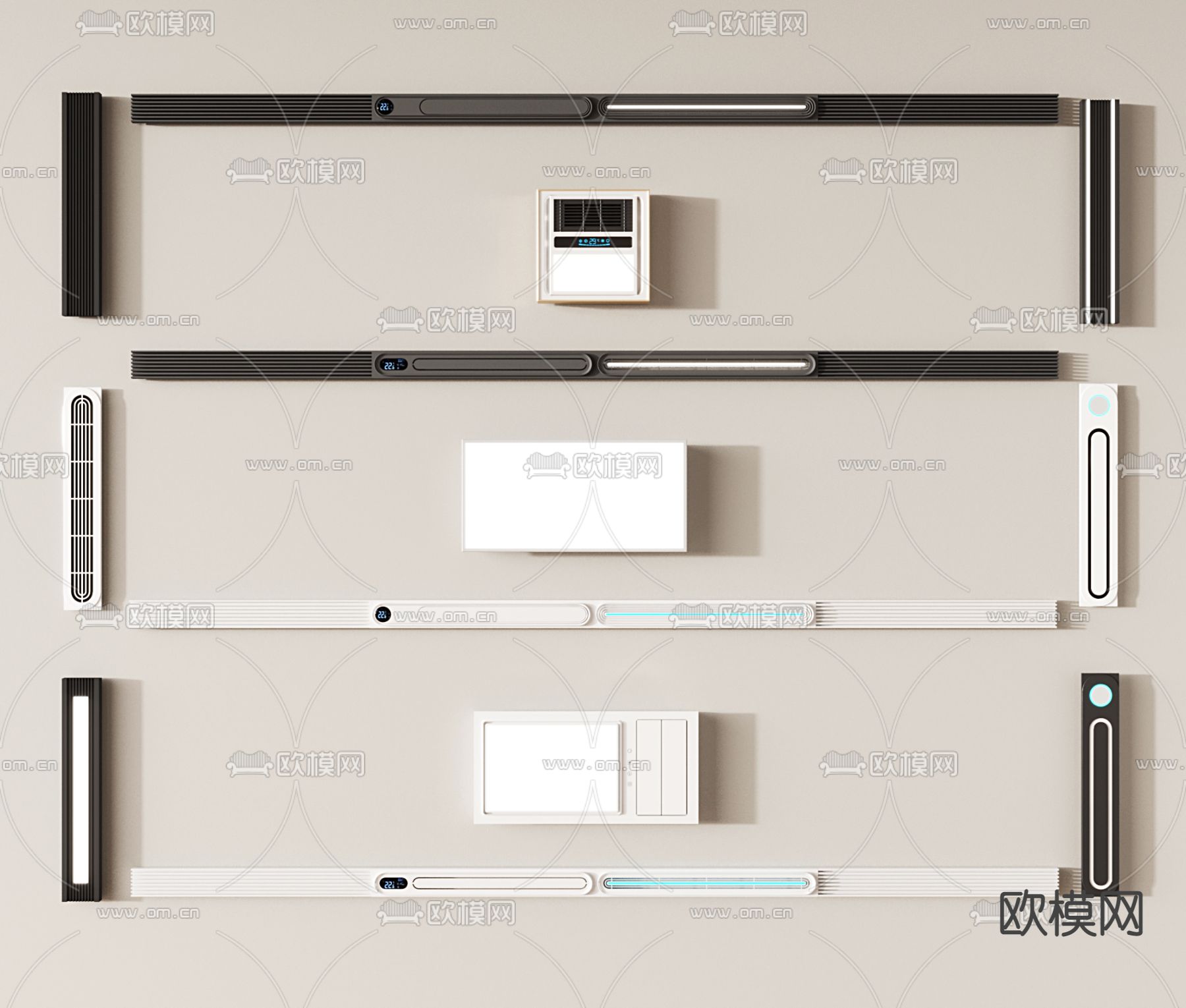 集成浴霸 排风扇3d模型下载