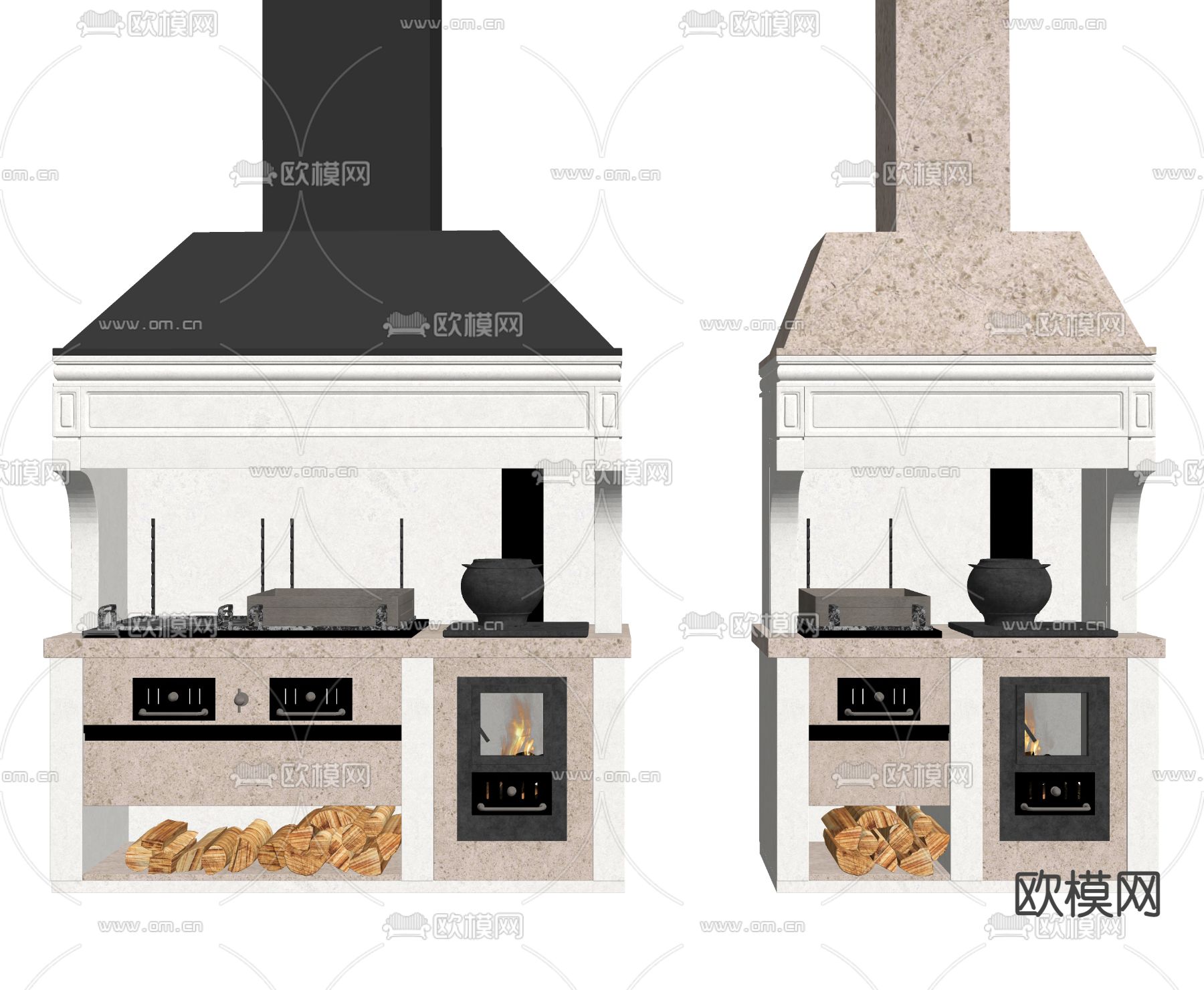 简欧烧烤炉su模型下载（渲染图2）