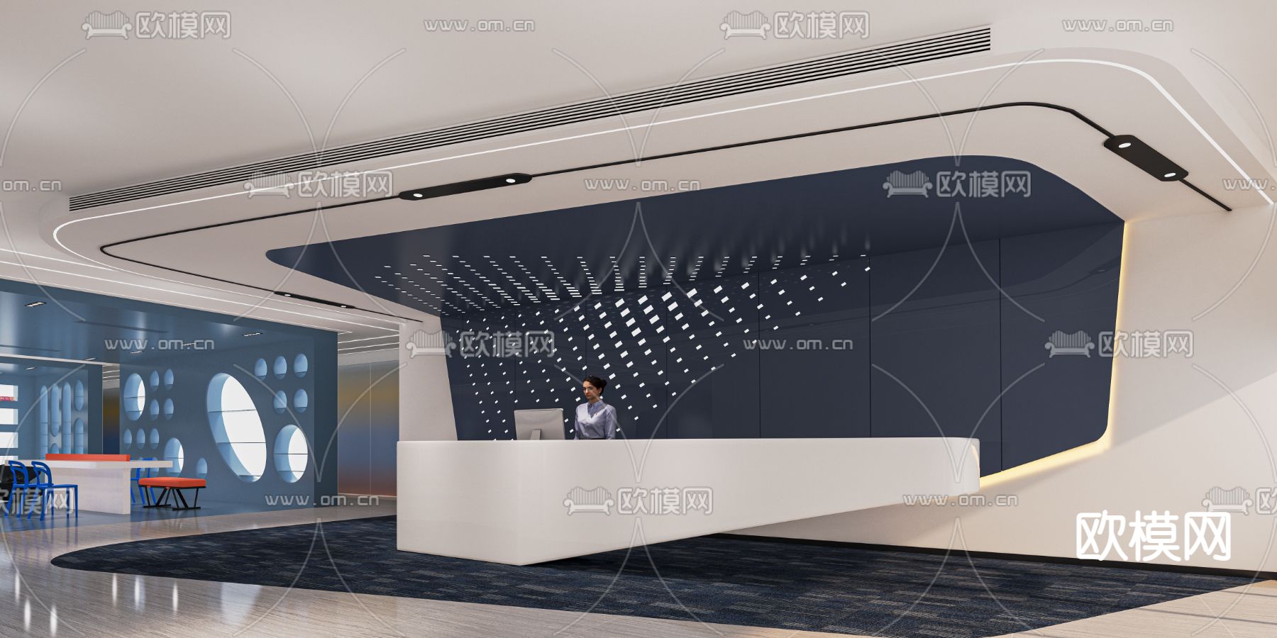 现代公司休息区su模型下载（渲染图2）