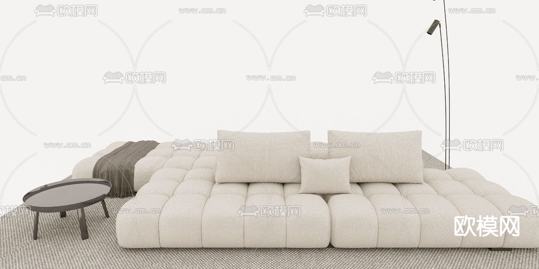 模块沙发 软体沙发su模型下载（渲染图1）