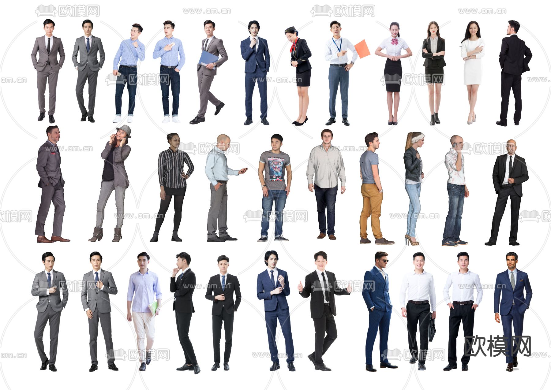 都市男女 人物su模型下载（渲染图2）