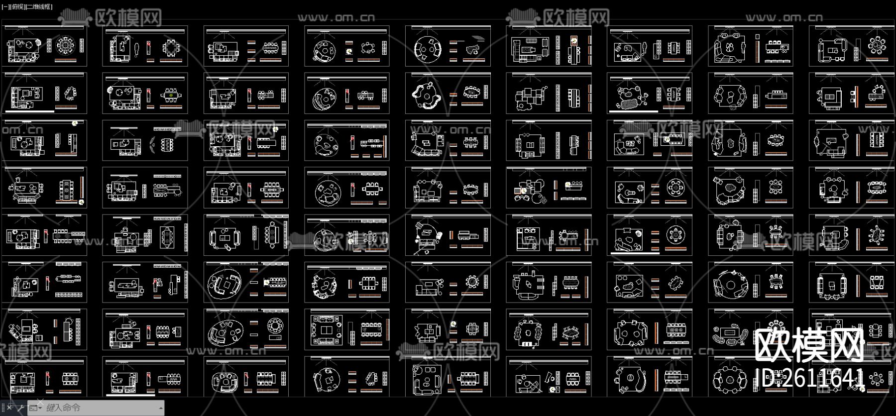 客餐厅组合布局CAD施工图下载（渲染图1）