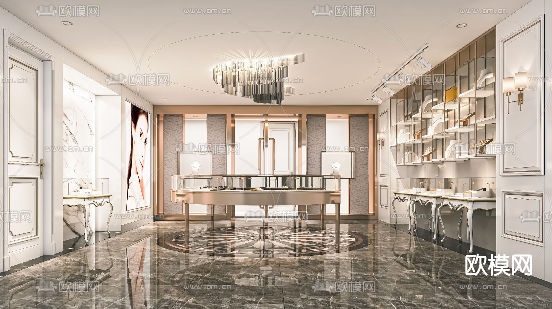 轻奢珠宝店su模型下载_ID14062477_sketchup模型下载-欧模网