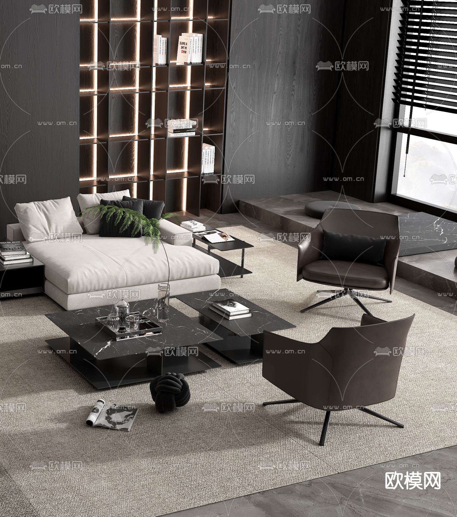 Poliform 组合沙发3d模型下载（渲染图2）