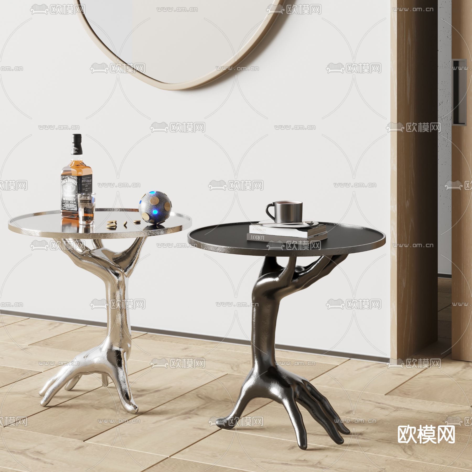 手型边几 角几 圆几3d模型