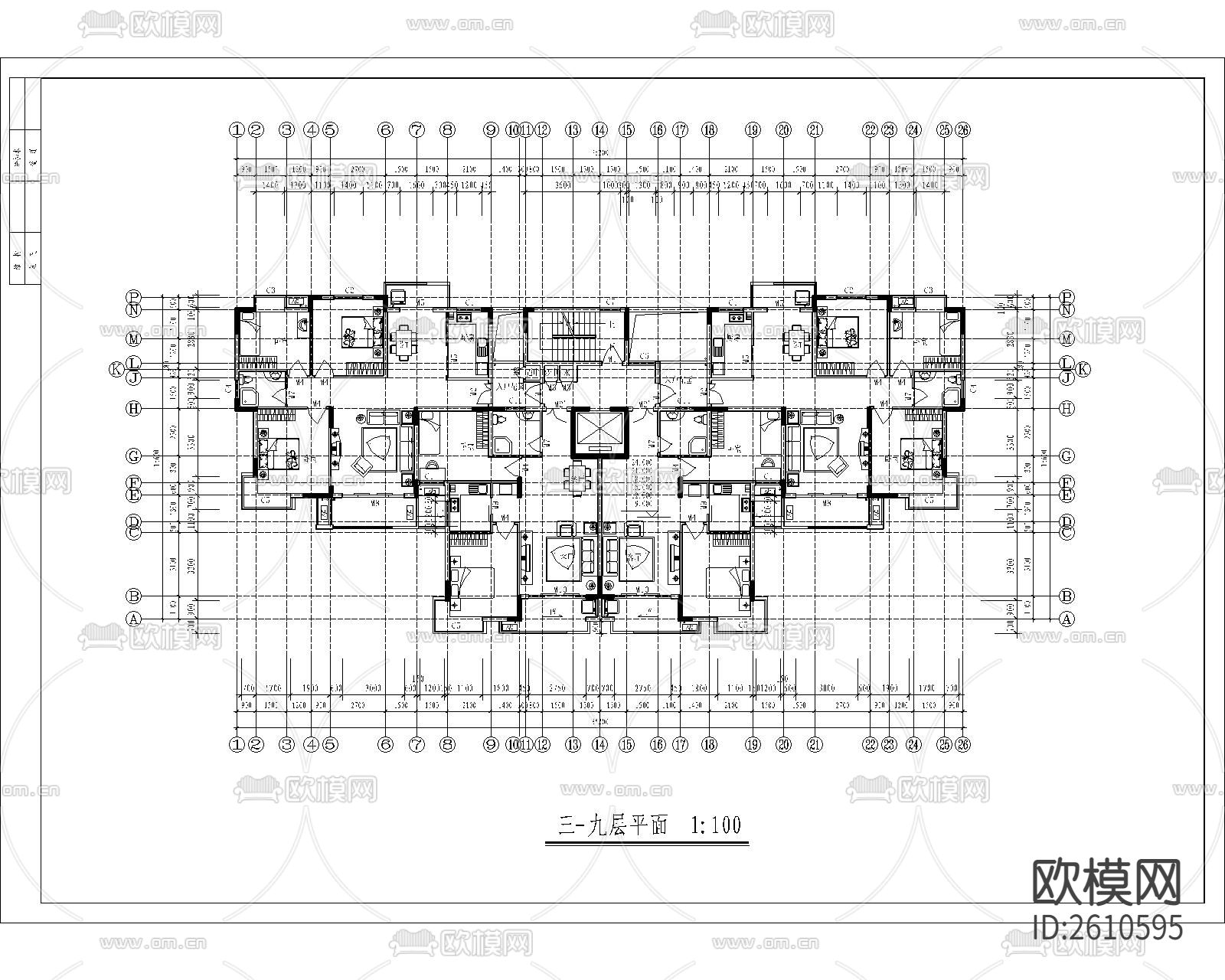 凤凰花园小高层CAD施工图下载（渲染图1）