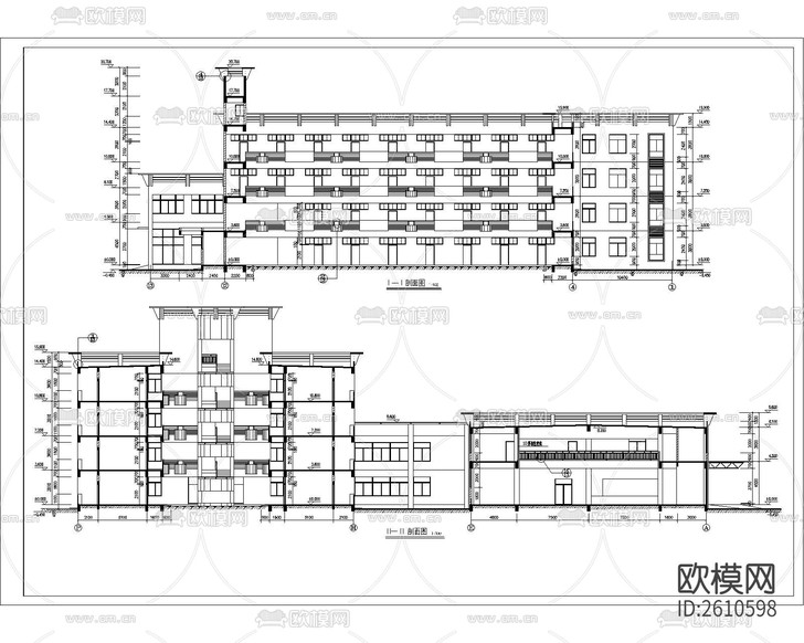 多層宿舍樓建筑CAD施工圖下載(渲染圖6)