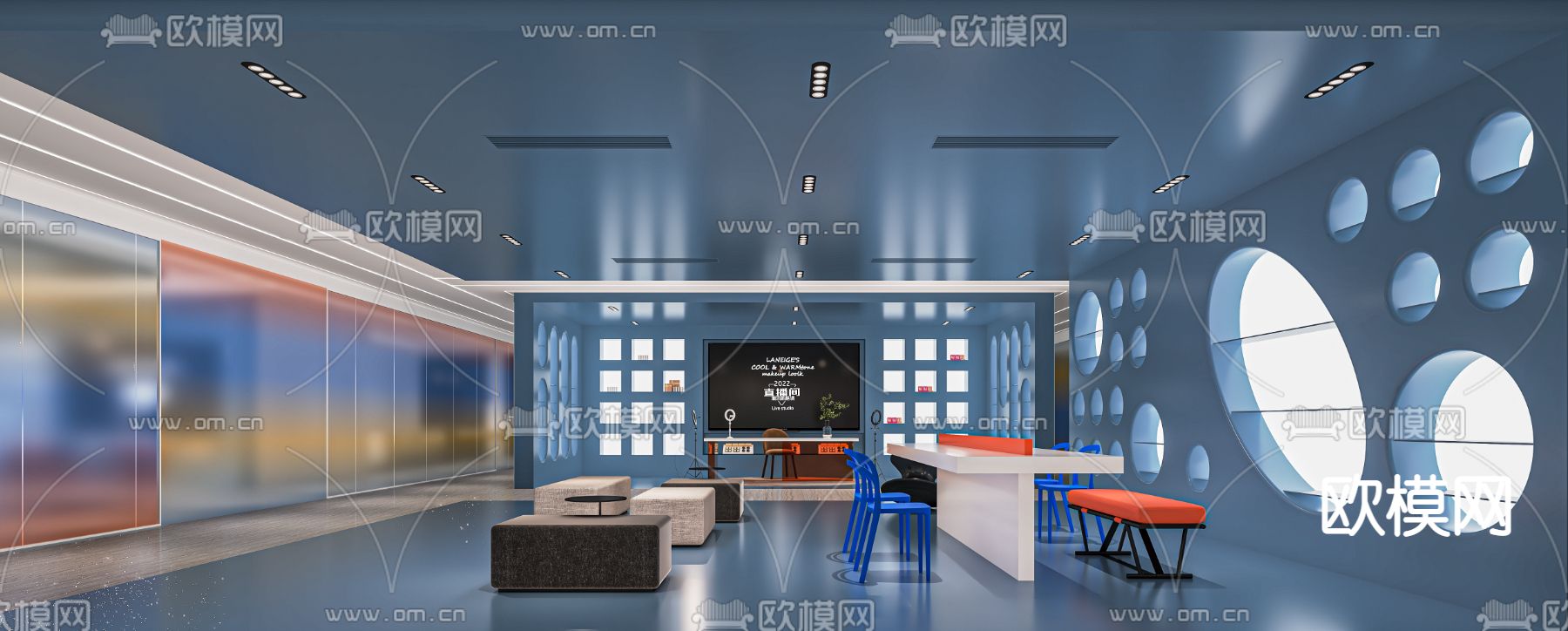 现代公司休息区su模型下载（渲染图1）
