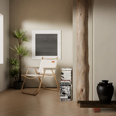  侘寂折叠椅子 户外椅子su模型 