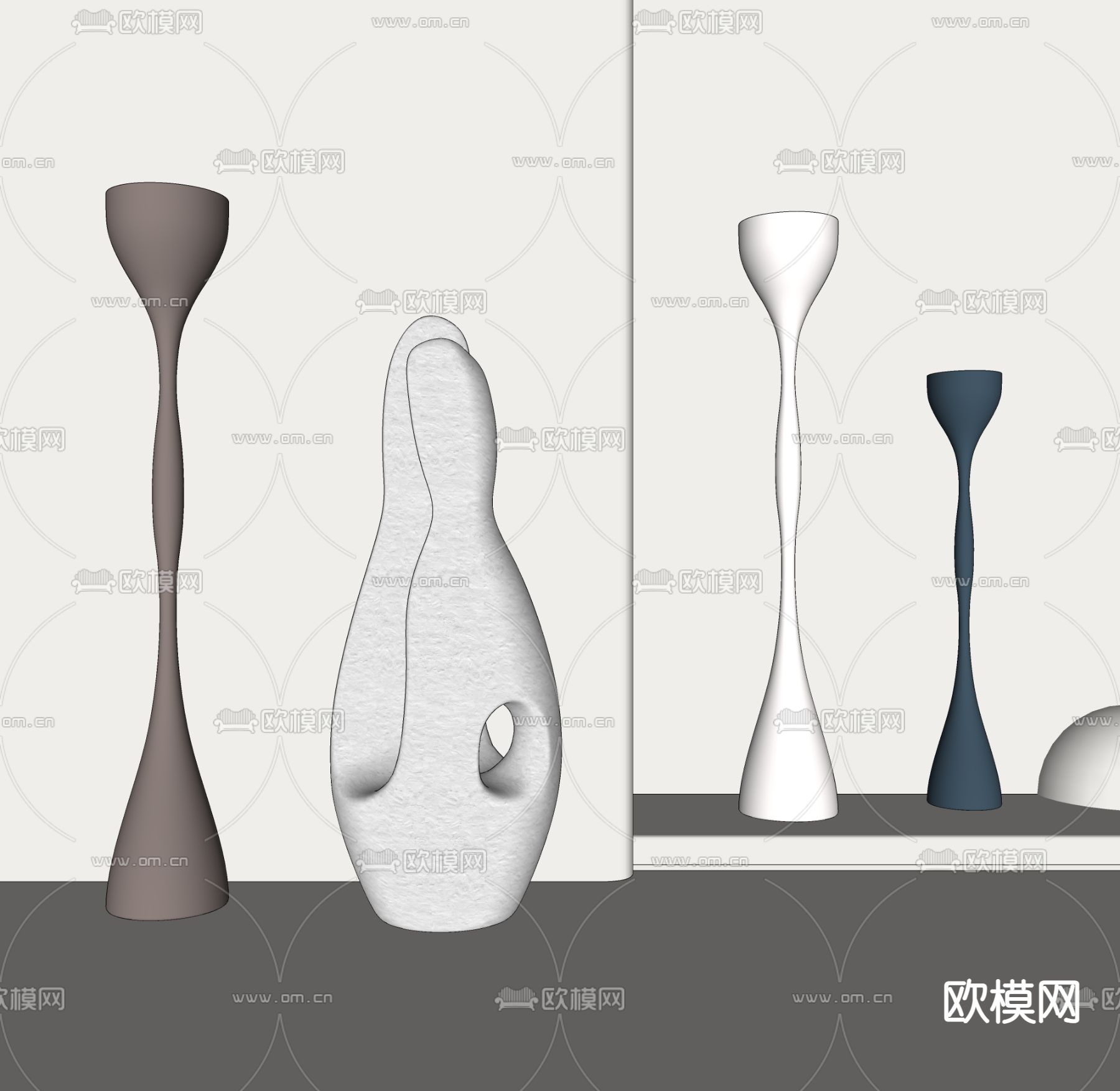 侘寂落地灯su模型下载（渲染图2）