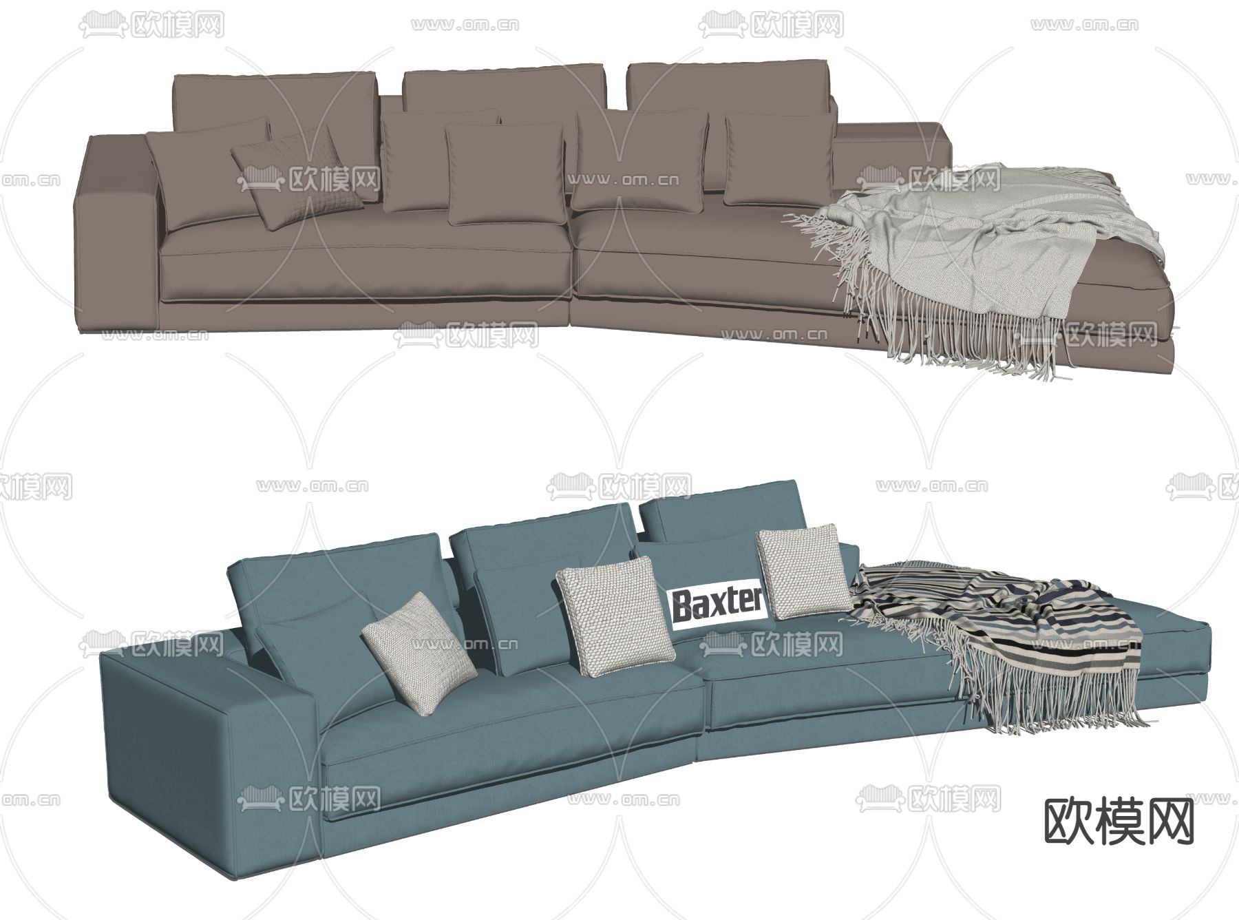 Baxter布达佩斯 多人沙发su模型