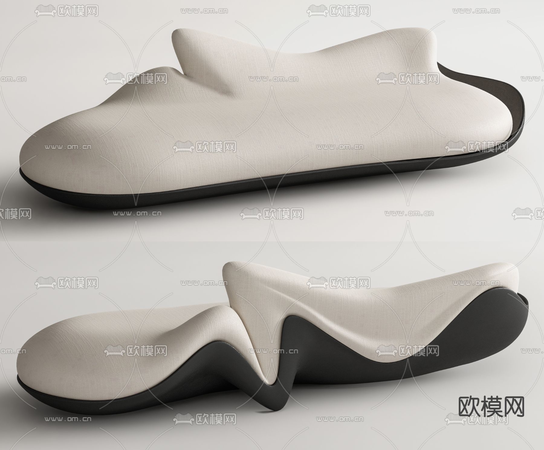 Plush 异型沙发 多人沙发su模型