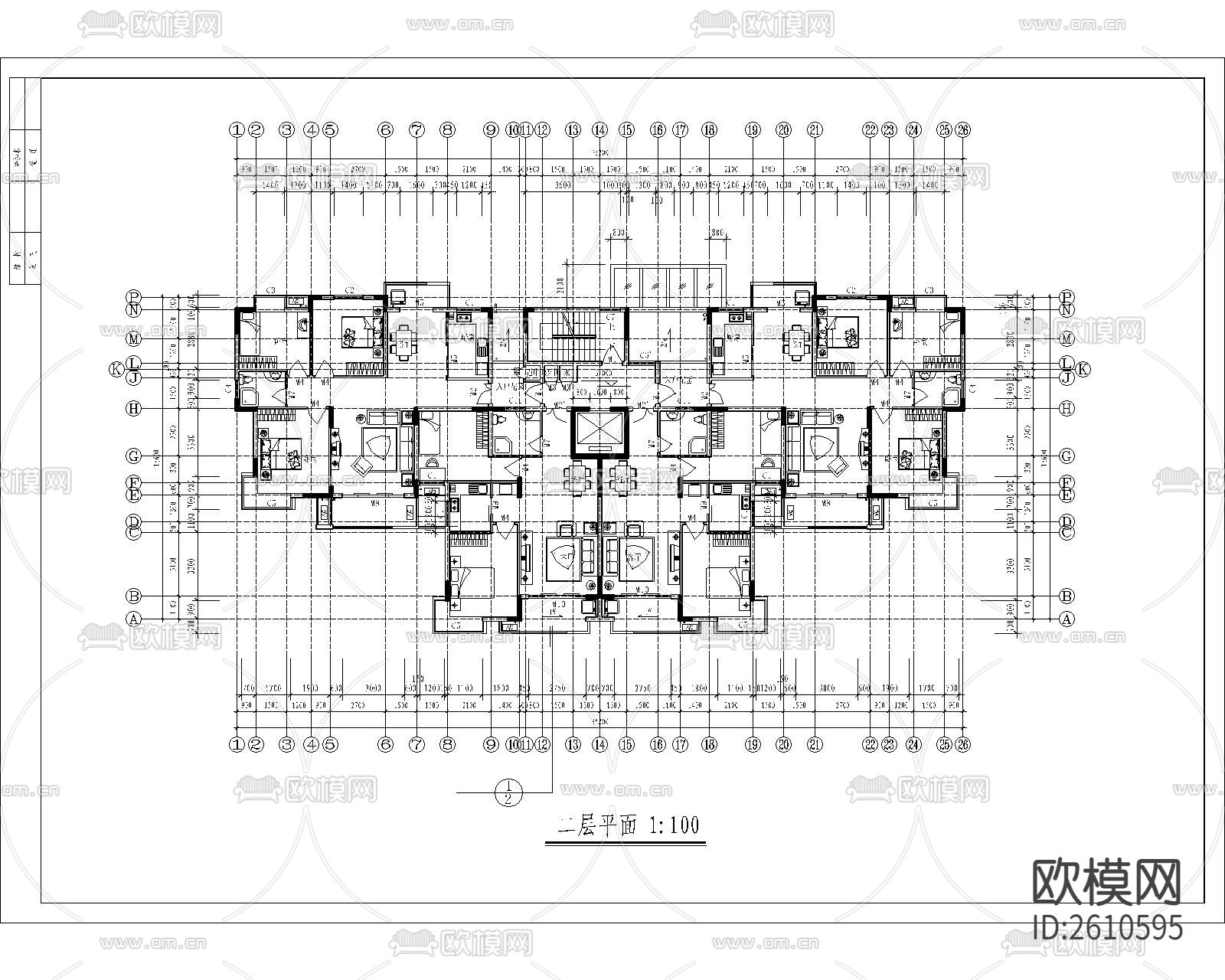 凤凰花园小高层CAD施工图下载（渲染图2）
