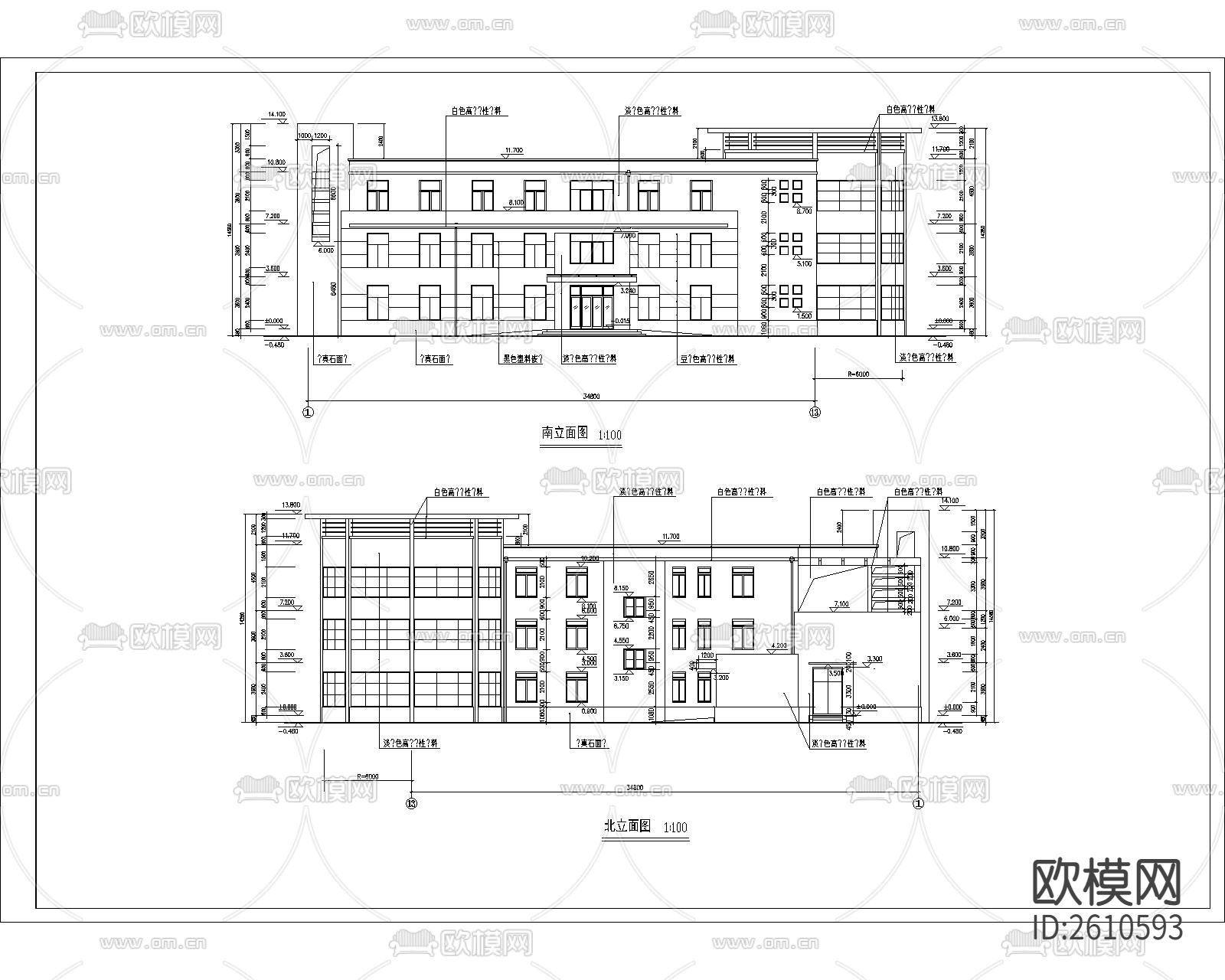 会所建筑CAD施工图下载（渲染图3）
