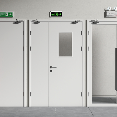  现代消防门 消防器材su模型 