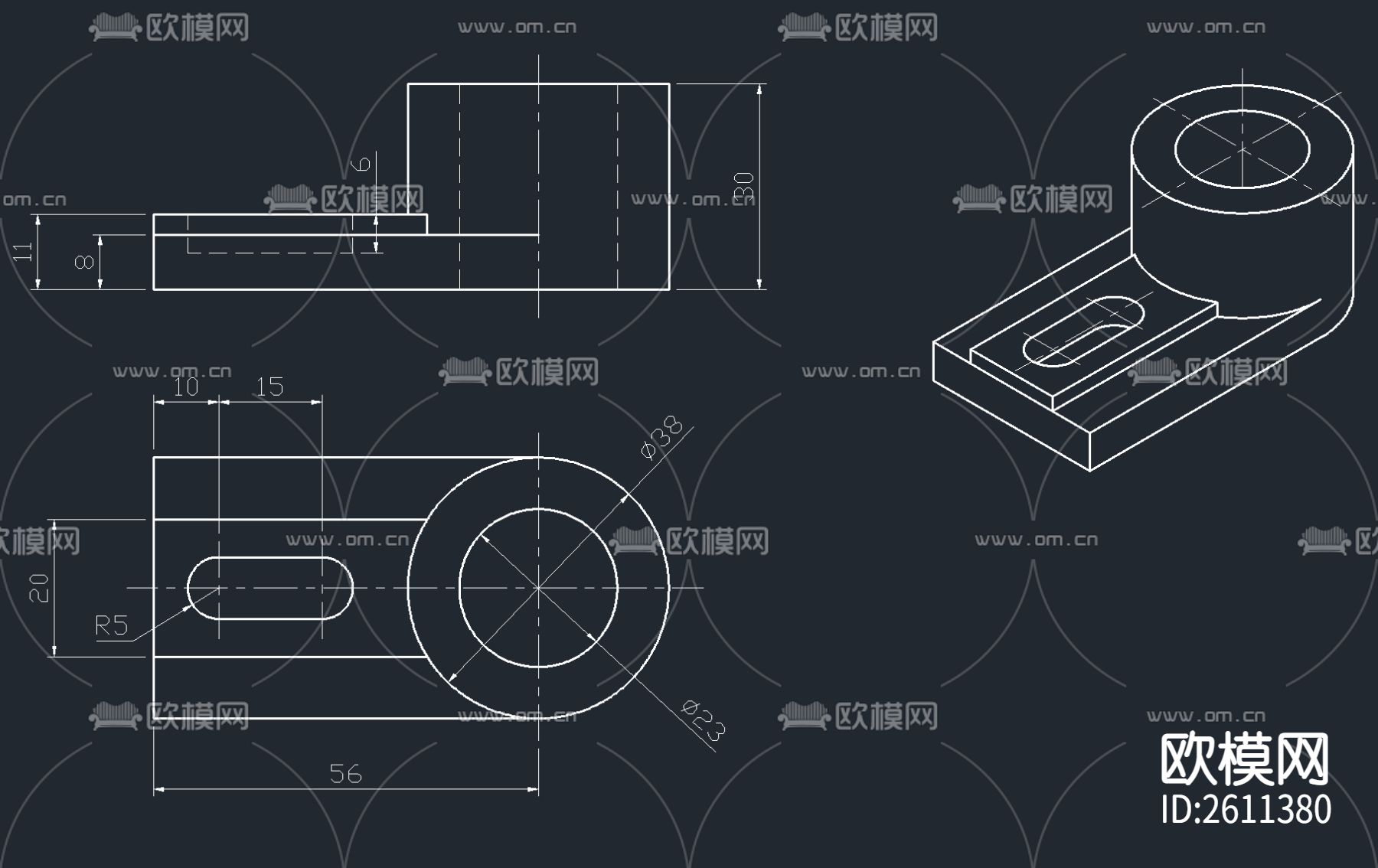 300套绘图练习素材CAD图库下载（渲染图6）