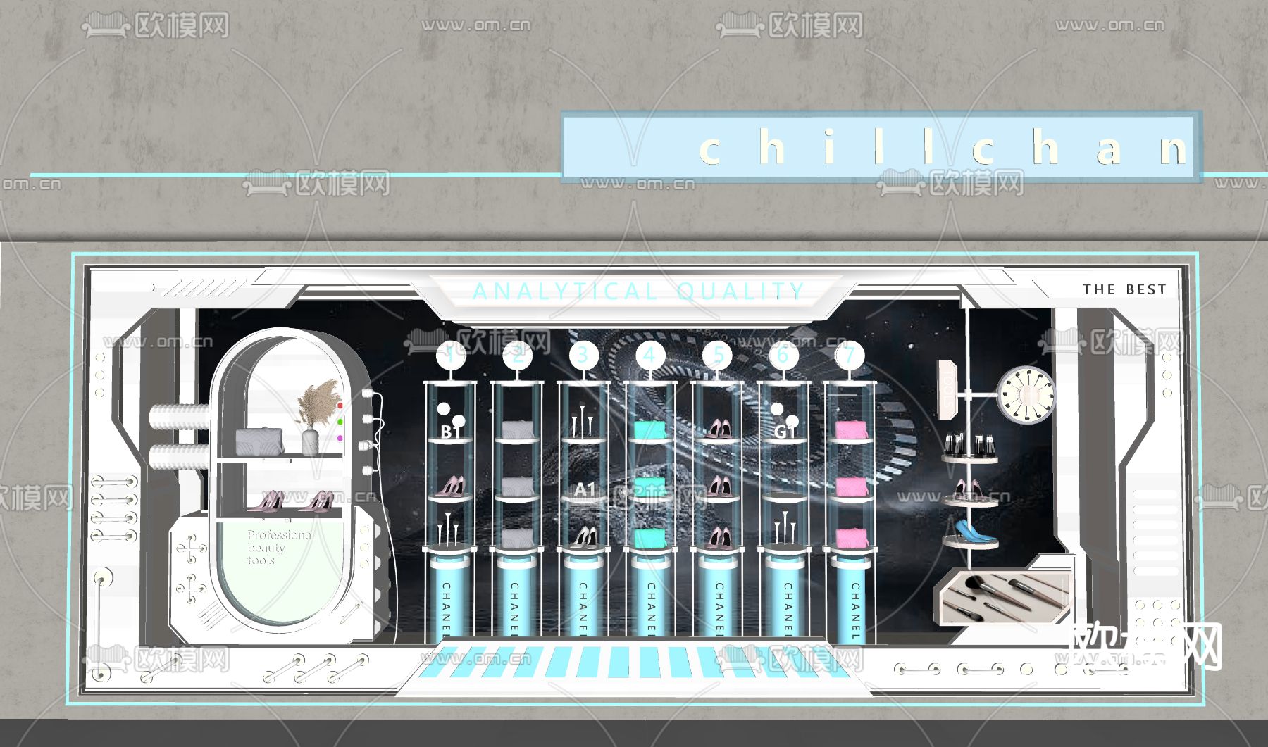 现代橱窗su模型下载（渲染图2）