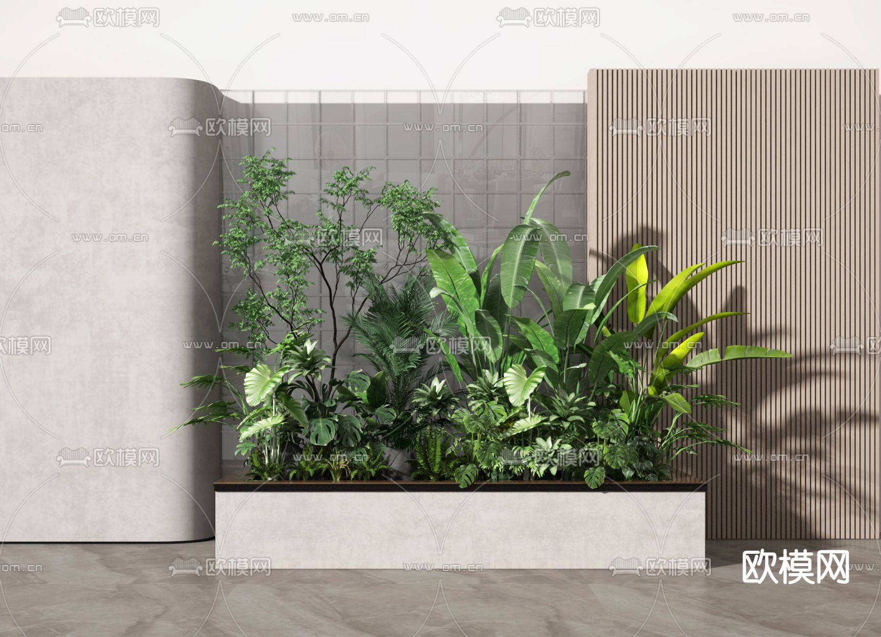 景观小品 绿植花坛 室内植物3d模型下载（渲染图1）