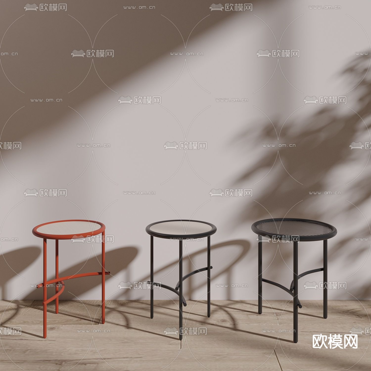 边几 角几 圆几3d模型下载