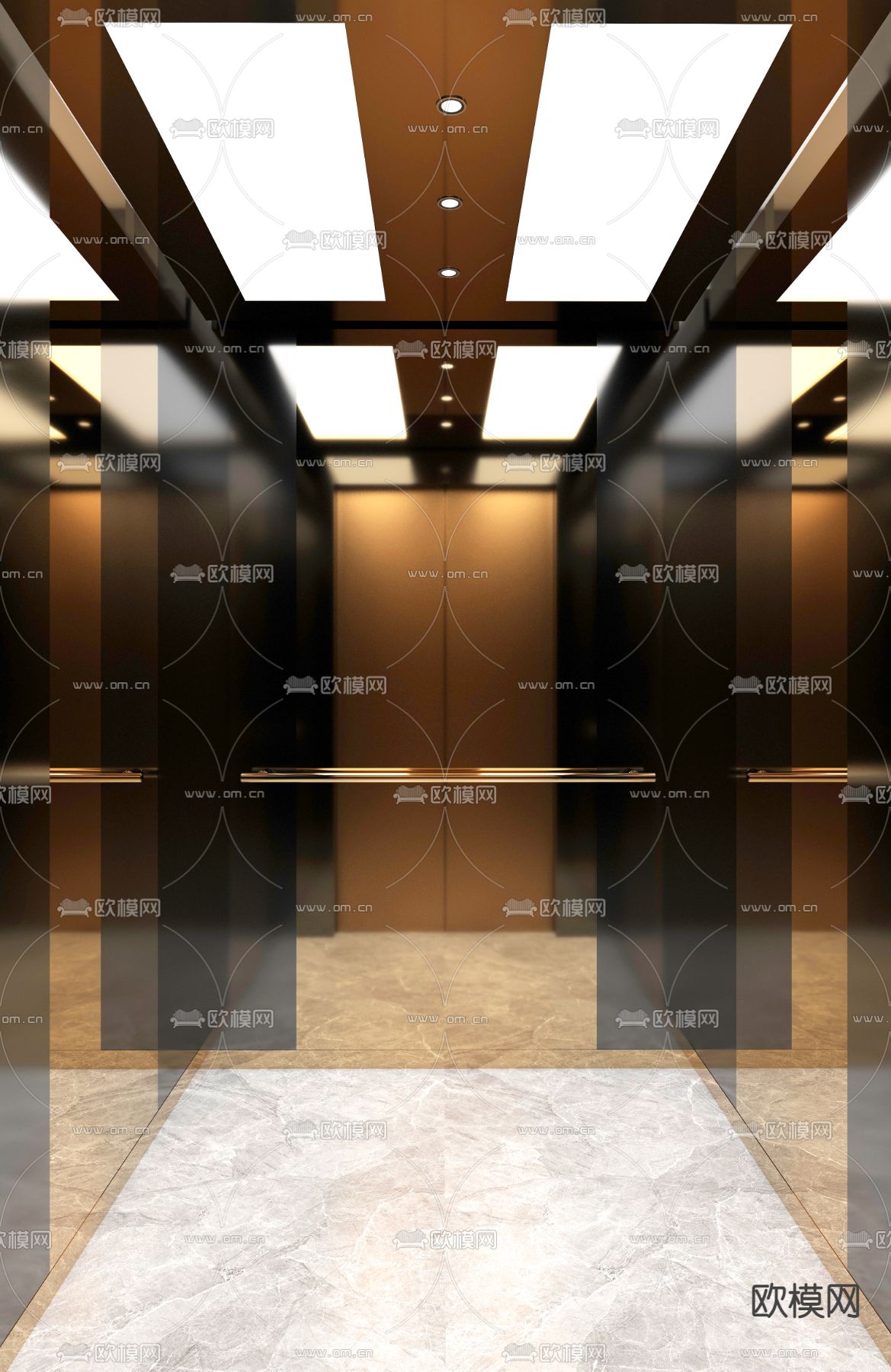 现代电梯轿厢免费3d模型下载