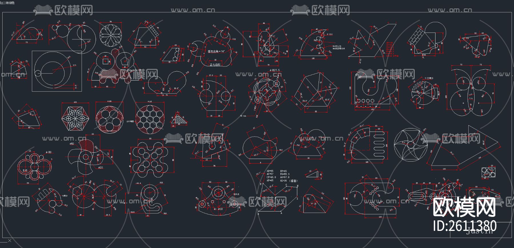 300套绘图练习素材CAD图库下载（渲染图2）