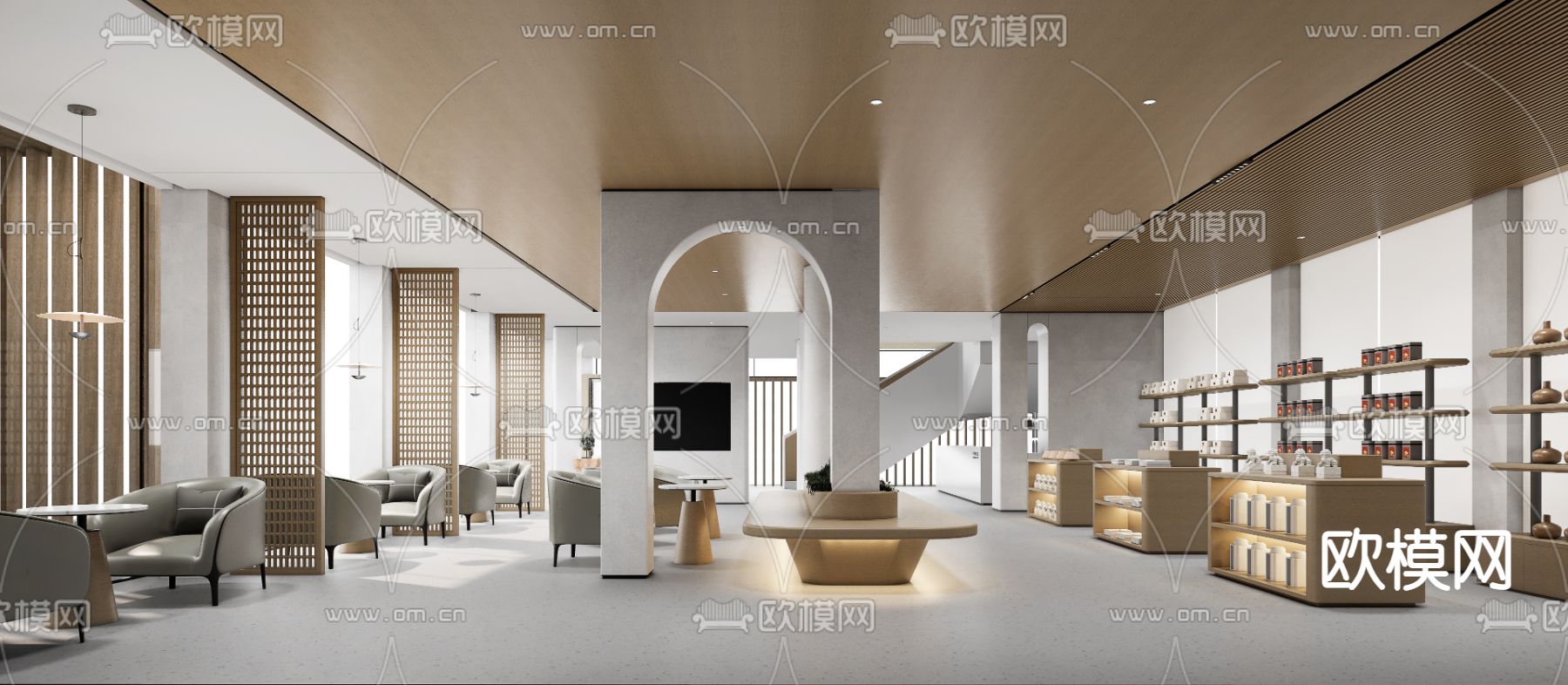 游客服务中心su模型下载（渲染图3）