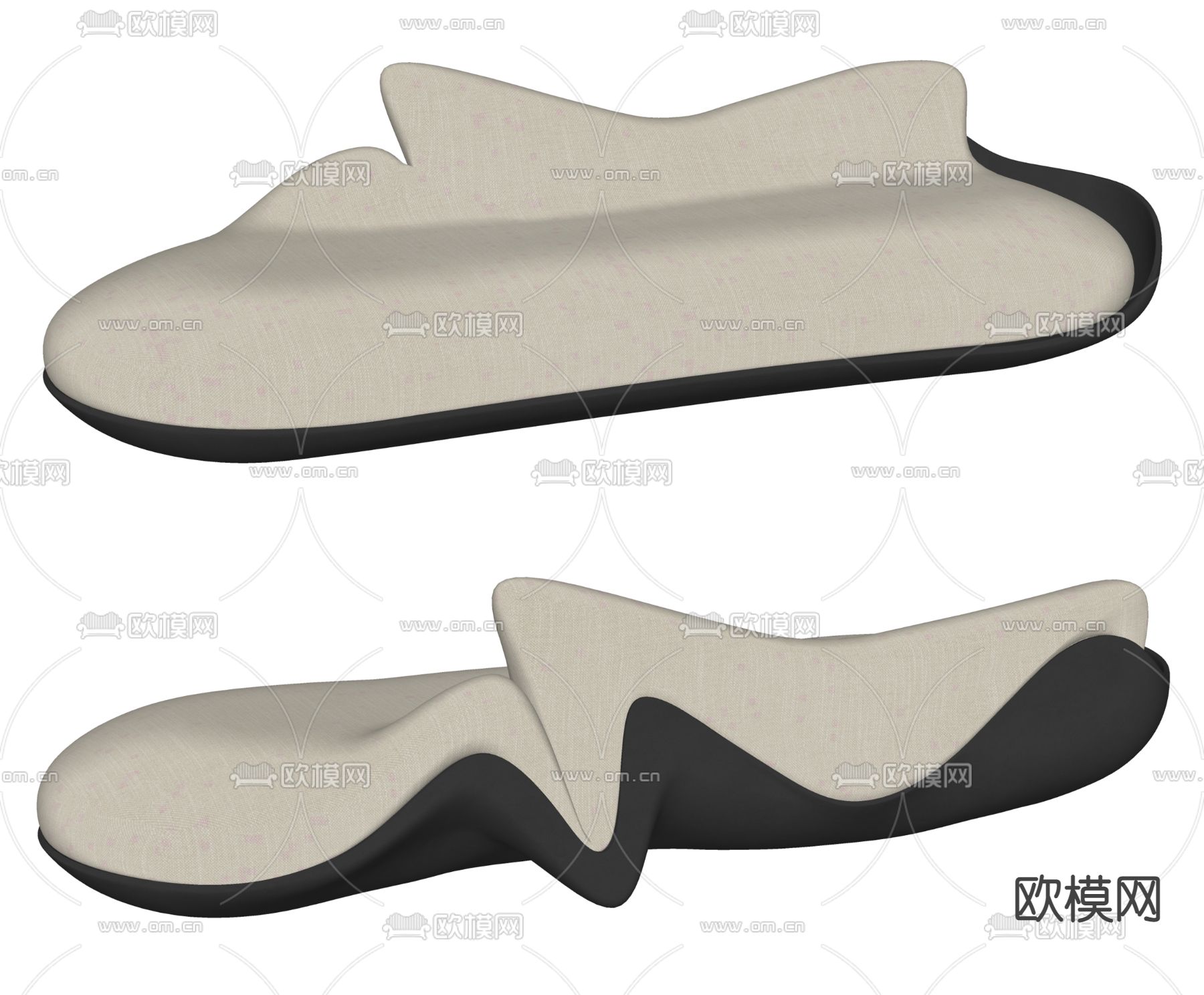 Plush 异型沙发 多人沙发su模型