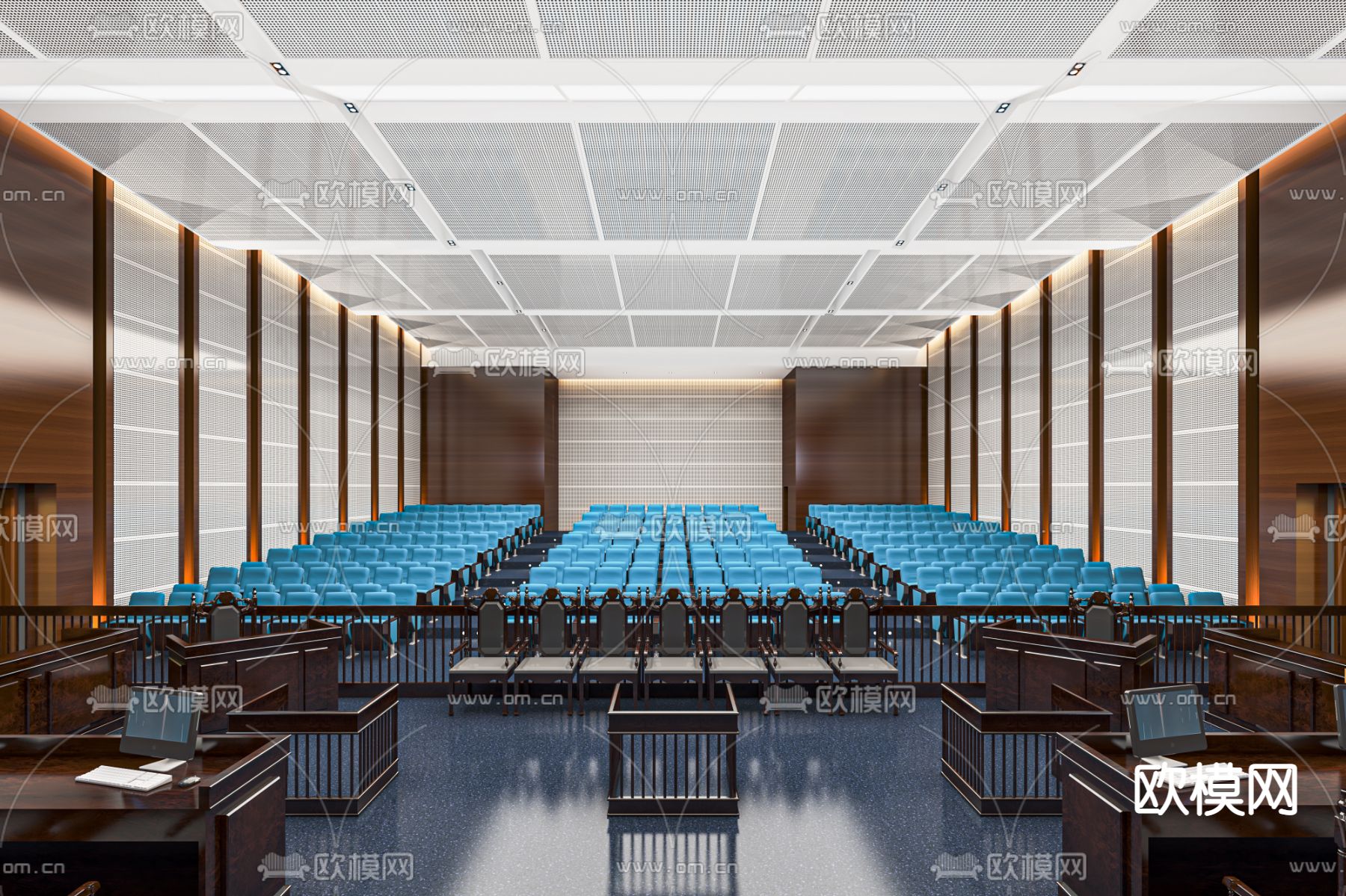 现代法院审判庭su模型下载