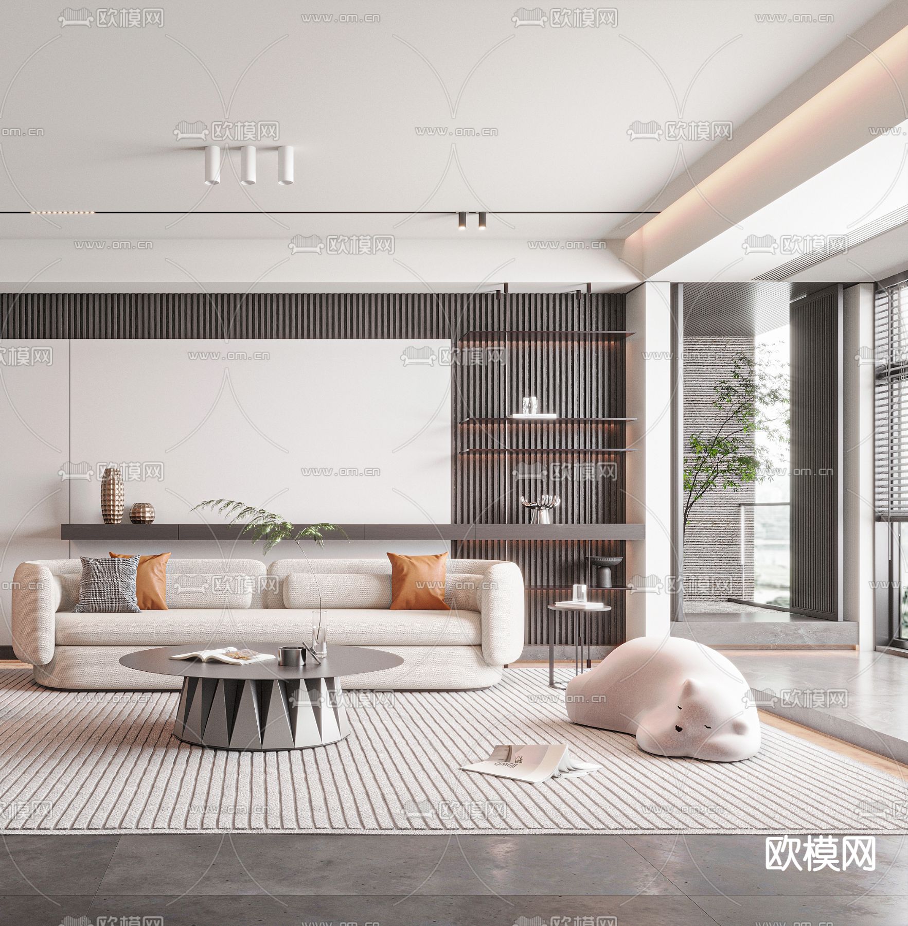 B&B 组合沙发 客厅3d模型下载（渲染图3）