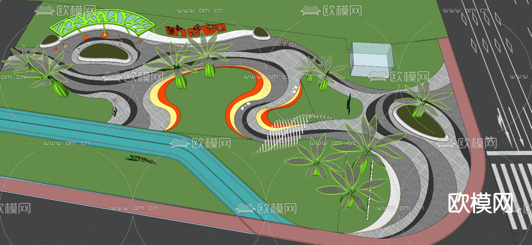 口袋公园su模型下载（渲染图3）