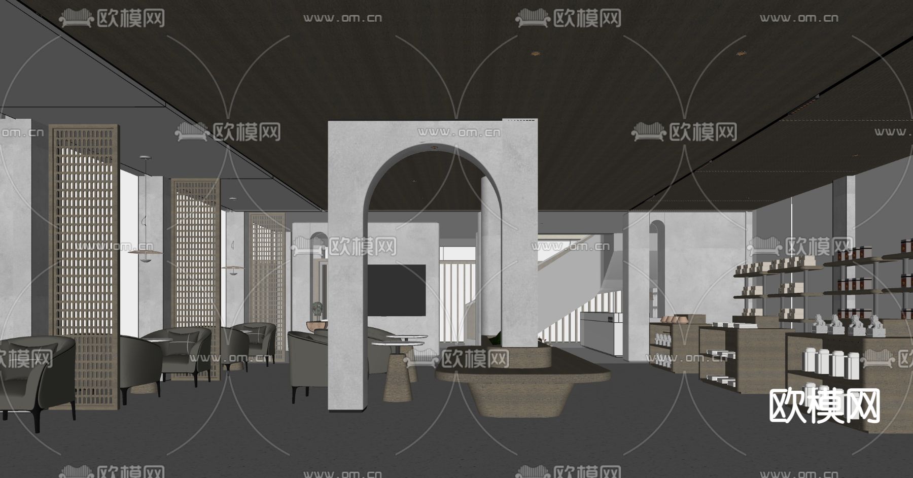 游客服务中心su模型下载（渲染图4）