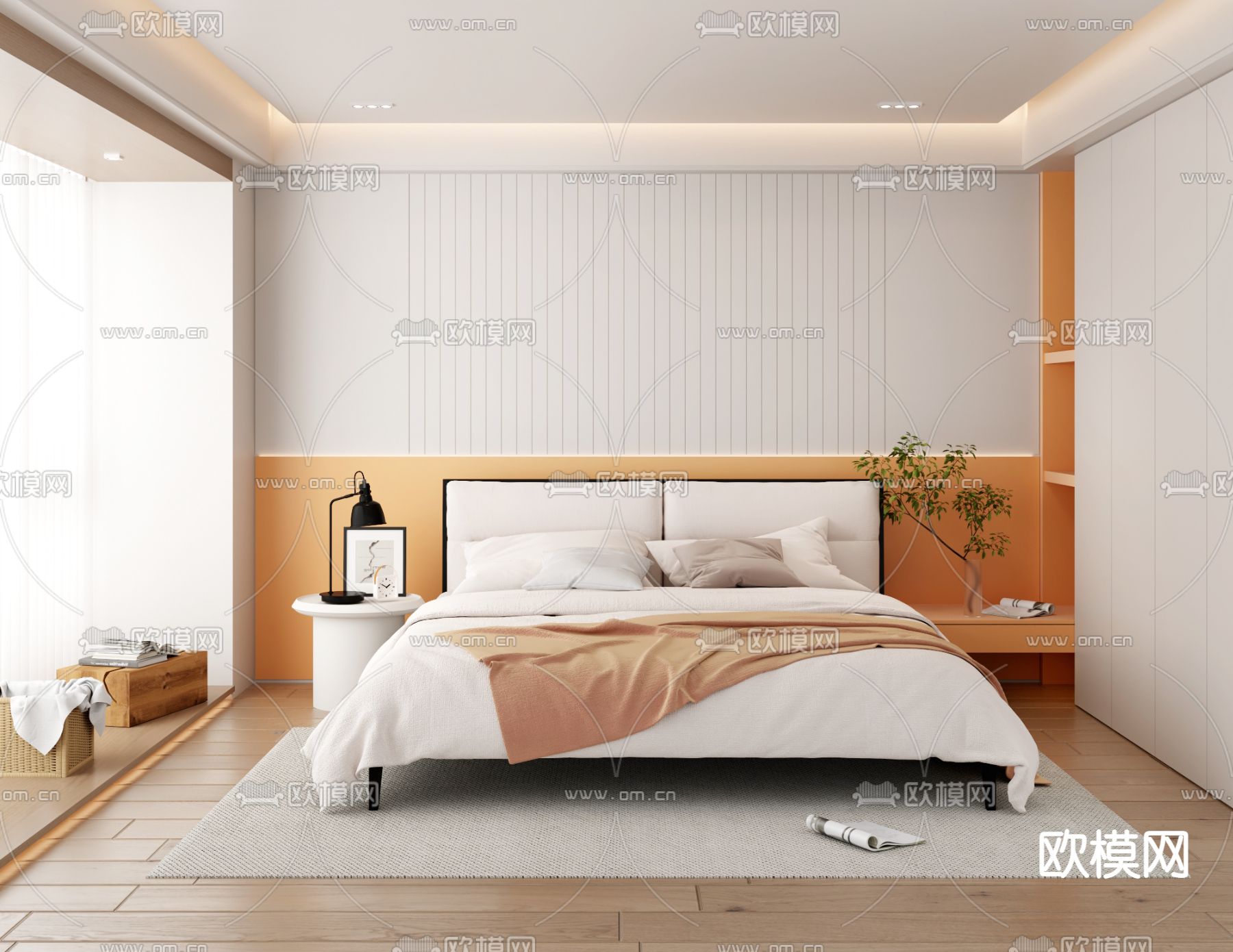 现代卧室免费3d模型下载