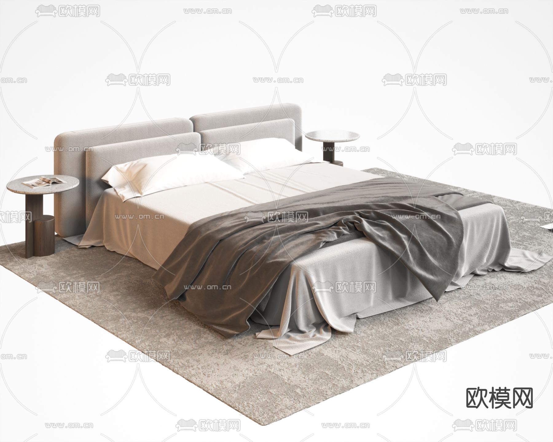 pertica 双人床3d模型下载