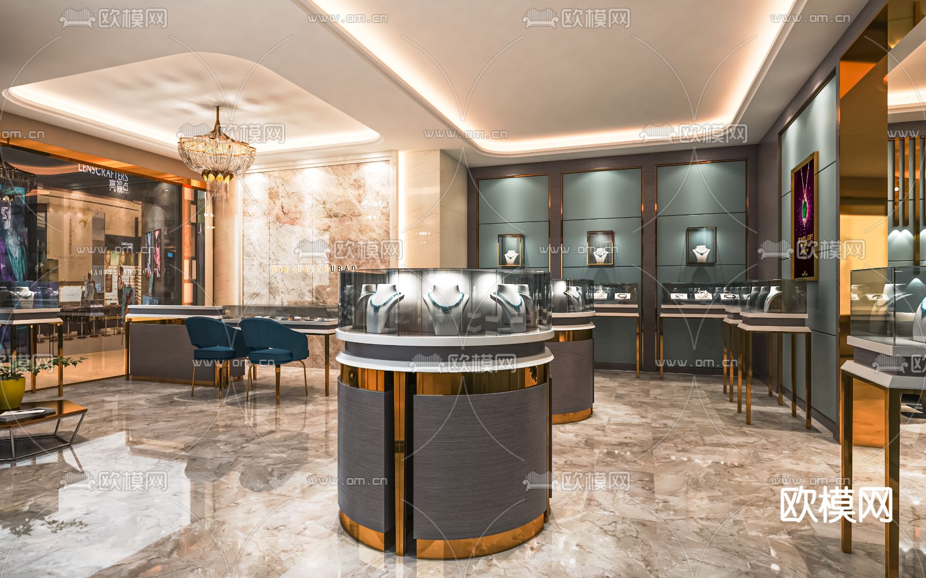 轻奢珠宝店su模型下载_ID14062902_sketchup模型下载-欧模网