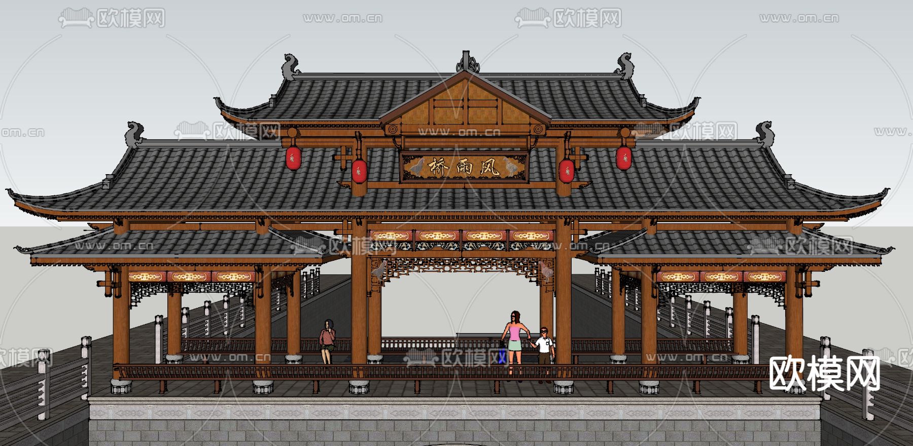 中式城楼 古建su模型下载（渲染图1）