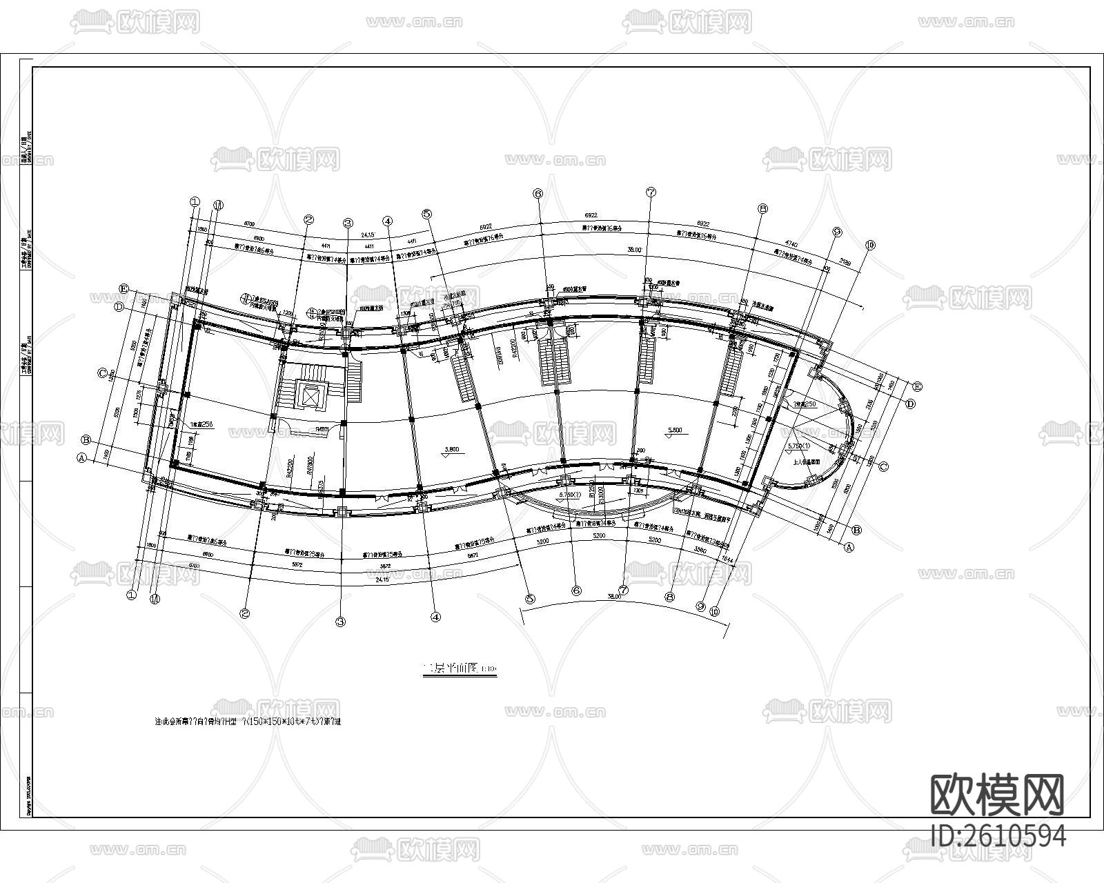 会所建筑CAD施工图下载（渲染图2）