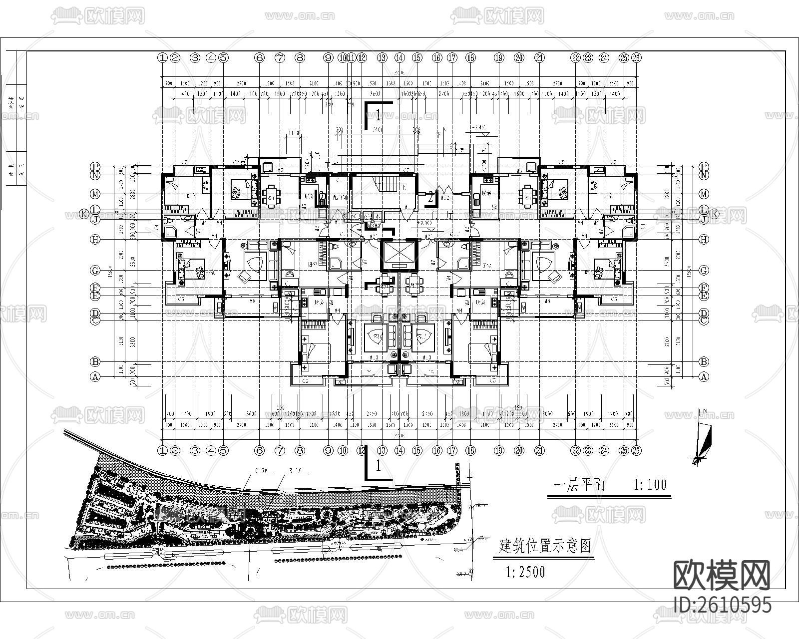 凤凰花园小高层CAD施工图下载（渲染图6）