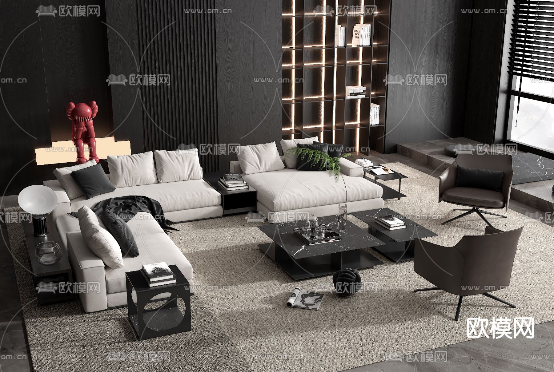 Poliform 组合沙发3d模型下载（渲染图1）