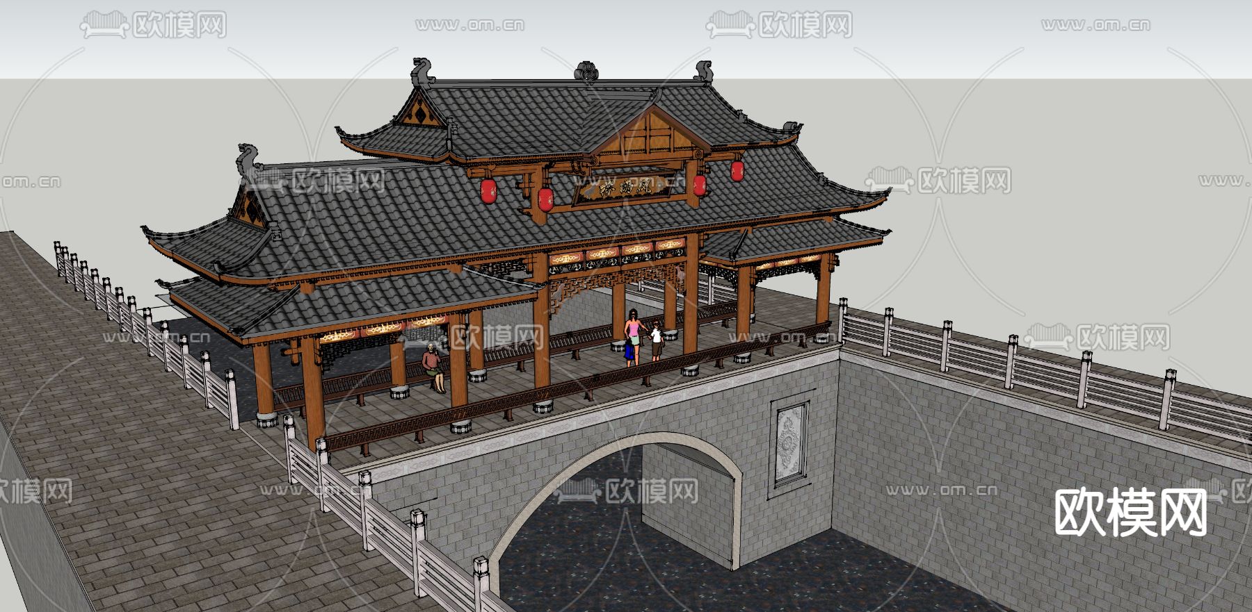 中式城楼 古建su模型下载（渲染图3）