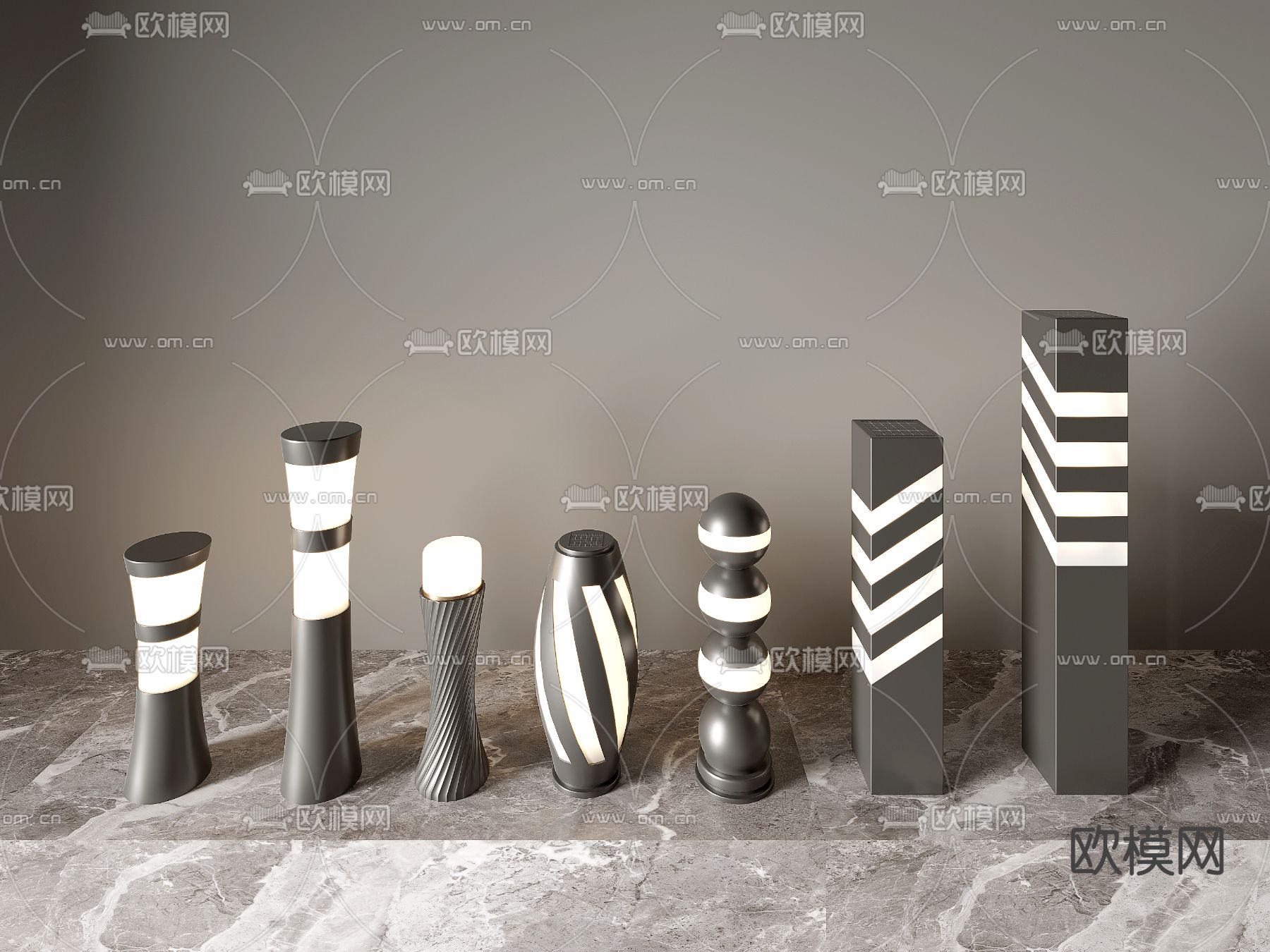 景观灯户外灯 草坪灯su模型下载（渲染图1）